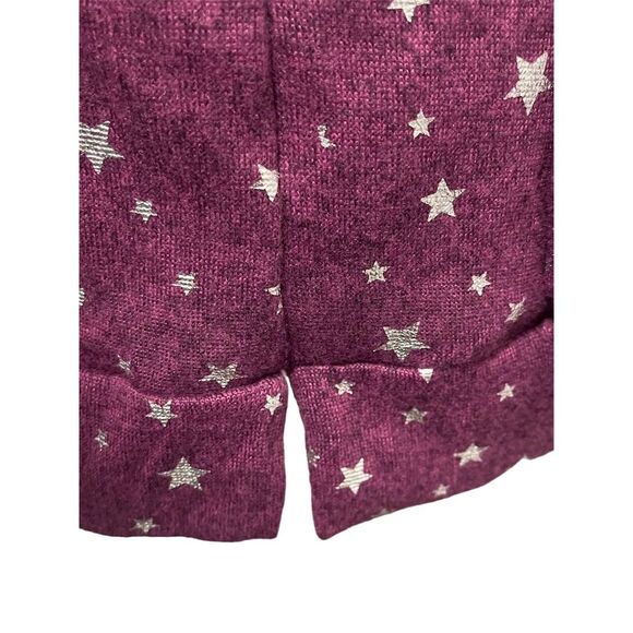 Emily Daniels Women's XL Purple Long Sleeve Star Print Pullover Crew Neck - Picture 5 of 9